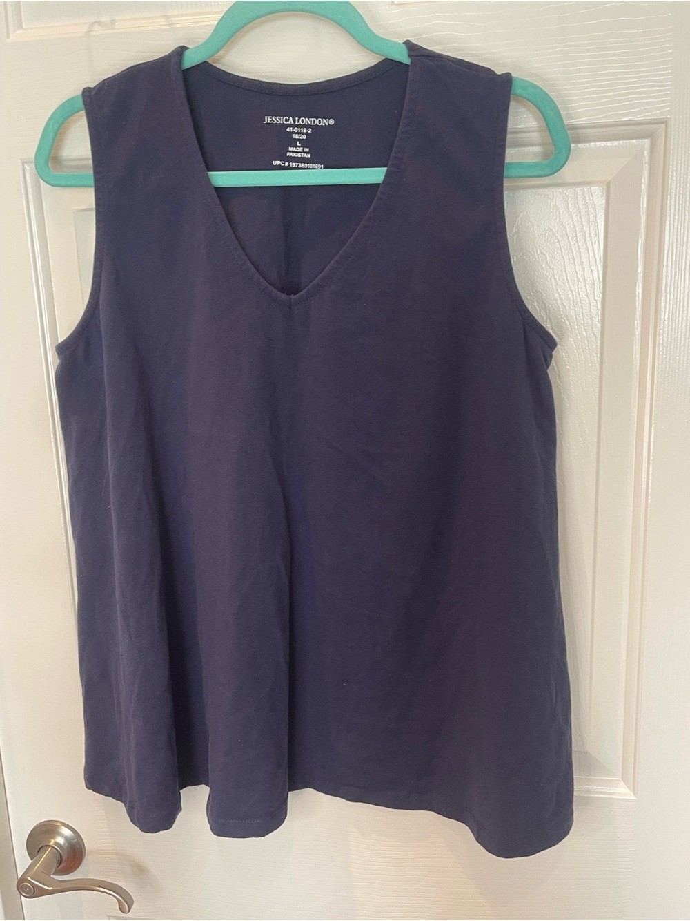 Jessica London Navy V‑Neck A‑Line Tank 18/20 - Picture 3 of 11